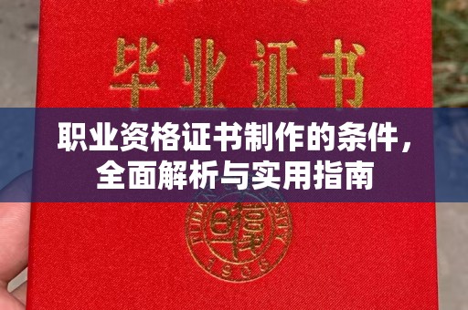 寮步职业资格证书制作的条件，全面解析与实用指南
