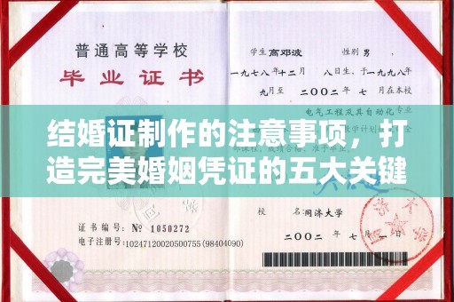 寮步结婚证制作的注意事项，打造完美婚姻凭证的五大关键点